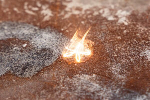 reinigen von Metall mit einem Laserstrahl